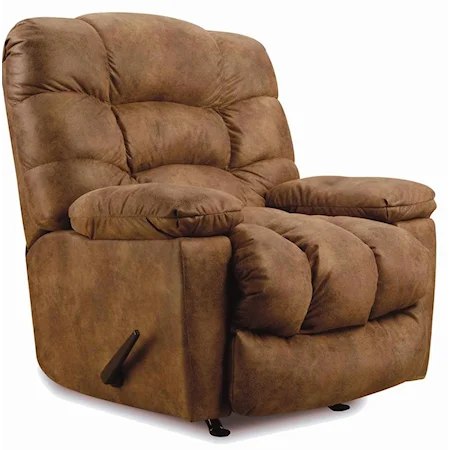 Quick Ship Rocker Recliner with Plush Pillow Arms